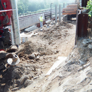 Millbourne Station Retaining wall drilling project